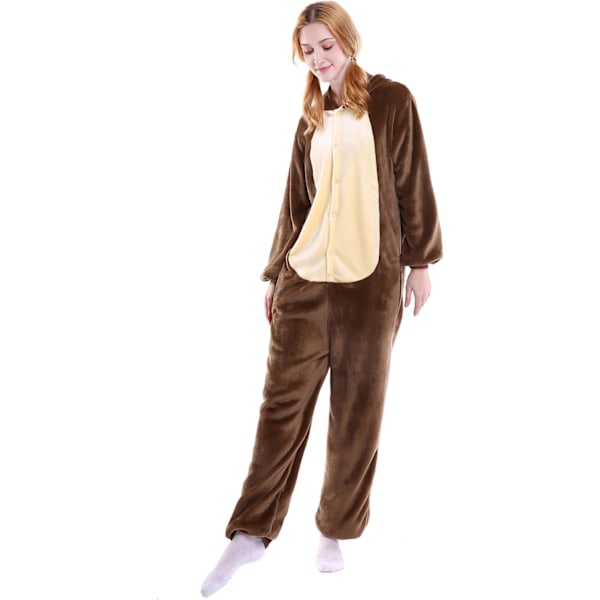 Voksen Unisex Jumpsuit Kostume Dyrekostume Tapdans Kostume Pyjamas Hoodie Nattøj Rollespil Tegneserie 3D Pyjamas Karneval Jul Halloween Line corners L