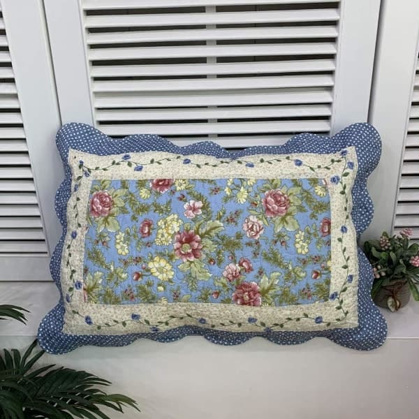 IC 2-delt Boho bomullsdynetrekk med blomsterprint, patchwork-design, standardstørrelse (516, 20\"x28\")