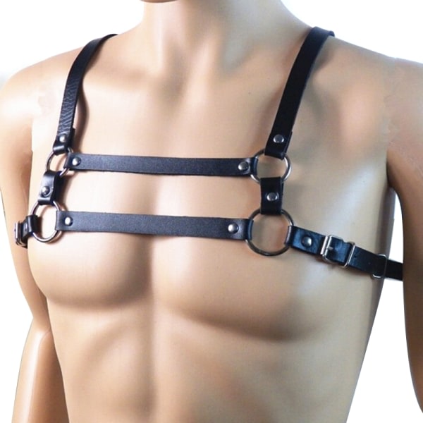 IC Konstläder Bröstsele för Män Bondage Clubwear Co