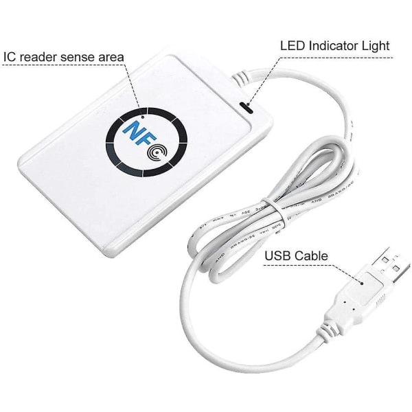 IC-läsare & -skrivare Minneskort Extern RFID NFC ACR122U + SDK + 5x