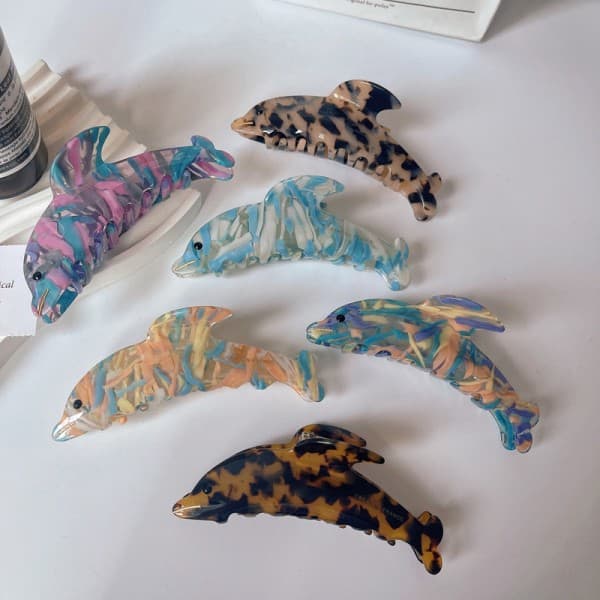 IC Dolphin Hiuskynsi Acetat Hiusklipsit ja Claw Clip Suosittu H 01