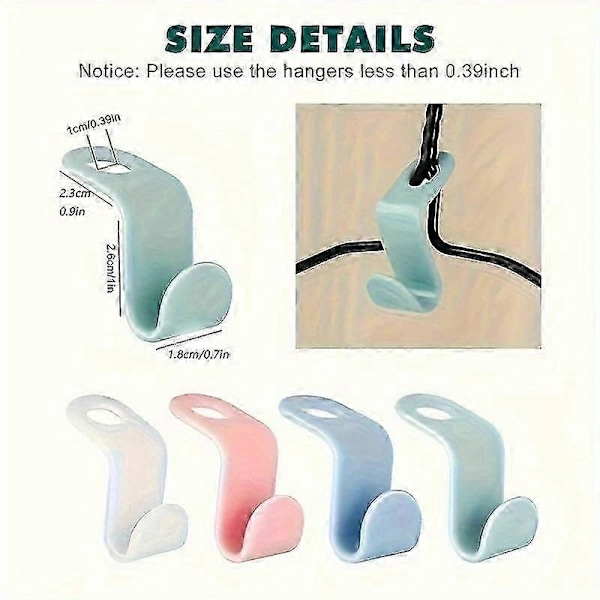 20-pack Plastic Hanger Connectors - Space-Saving Wall-Mounted Organizer, Durable Hooks for Stylish Wardrobe Storage