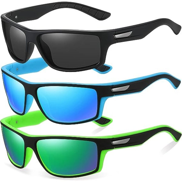 IC Solglasögon Herr Polariserad Sport Solglasögon 3-pack Wrap Around