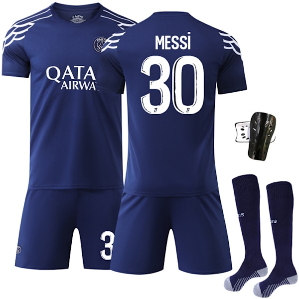 -25 nya sportdräkter 10 Dembele klubb fotbollskläder Nr 30 Messi Paris tre bortamatcher Size 30 Sock Protectors #16