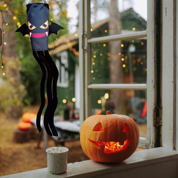 IC Halloween Flag Vindstrømpe, Halloween Græskar Vindstrømpe Flag Ude