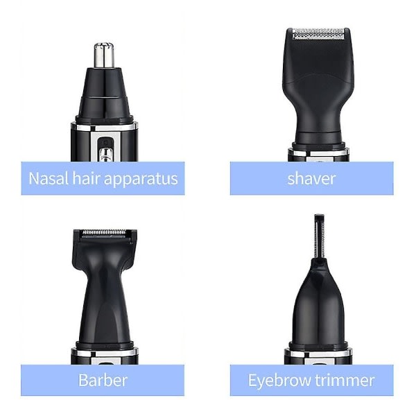 IC Multifunktionell 4-i-1 elektrisk Nose Hair Clipper Trimmer Rakapparat Razor