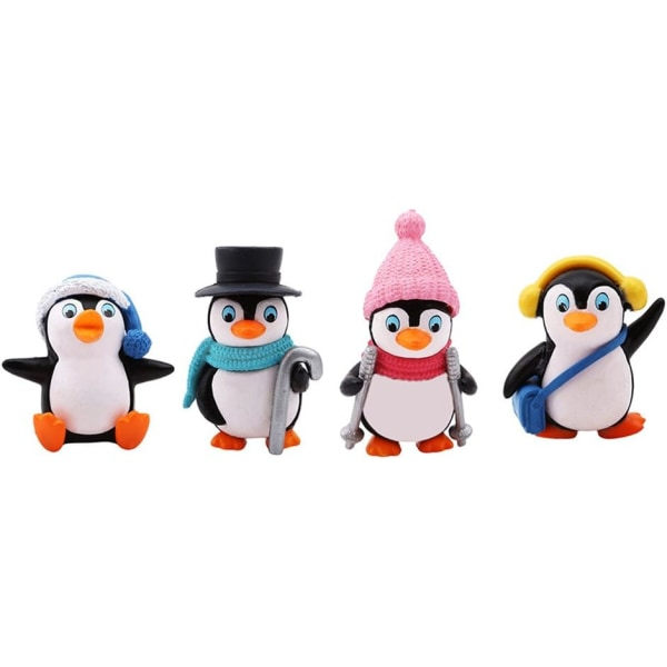 IC 1 set / 4 st Vinterpingvinformade dekorativa minifigurer Hem Juldekoration Hartshantverk Hemdekorationer