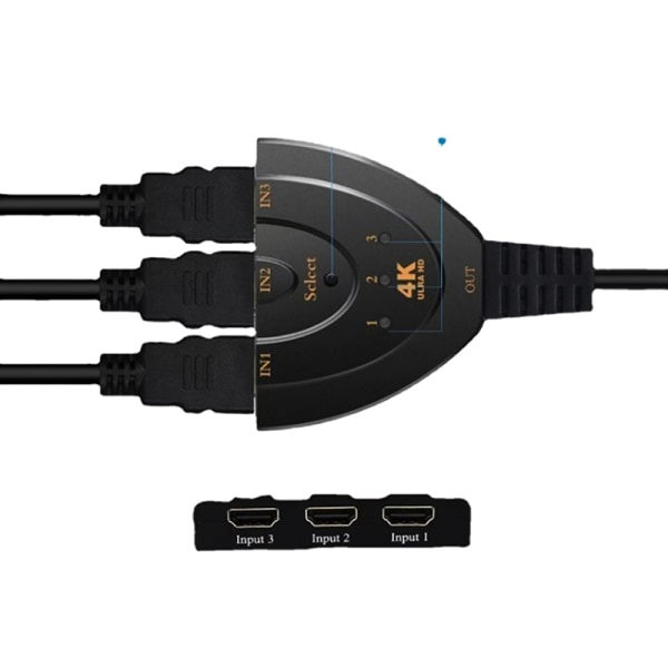 IC 4K*2K 3D Mini 3 Port HDMI-yhteensopiva 1.4 kytkin 4K Switcher HD