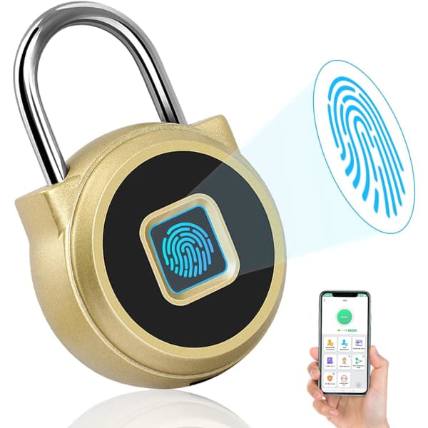 IC Biometriskt fingeravtryckshänglås, nyckellöst Bluetooth-lås, USB