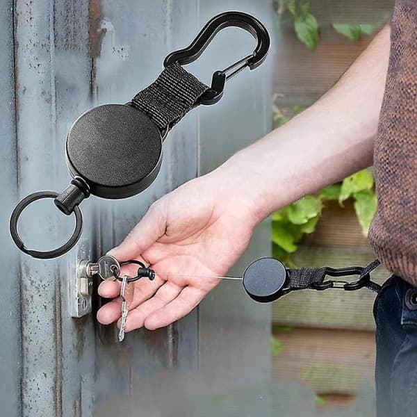 Retractible avaimenperä musta elastinen pull-indrawable avain IC