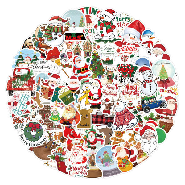 IC 120 Christmas Doodle klistermerke bagage mobiltelefon personlig klistermerke