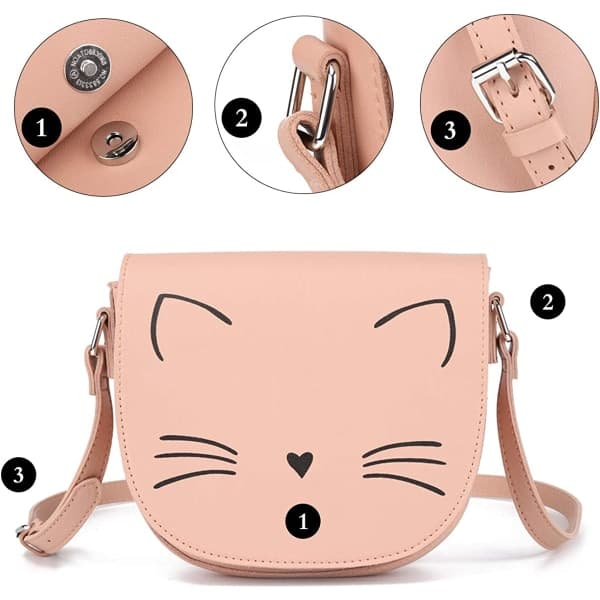 IC Crossbody-tasker til teenagepiger Små mode-preteen-tasker Kat