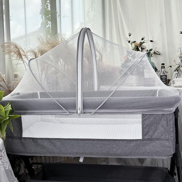 Mosquito Net - Protective - Net Cover - Cradle Accessory - Keeps - Insects/Cats - Two-Way Zipper - Comes - with - Storage Bag