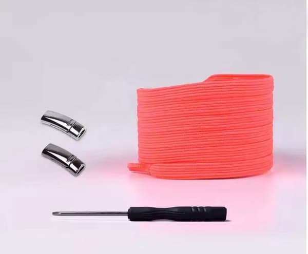 Magnetiska - Elastiska - Skosnören - 100cm - inklusive skruvmejsel - Neonrosa