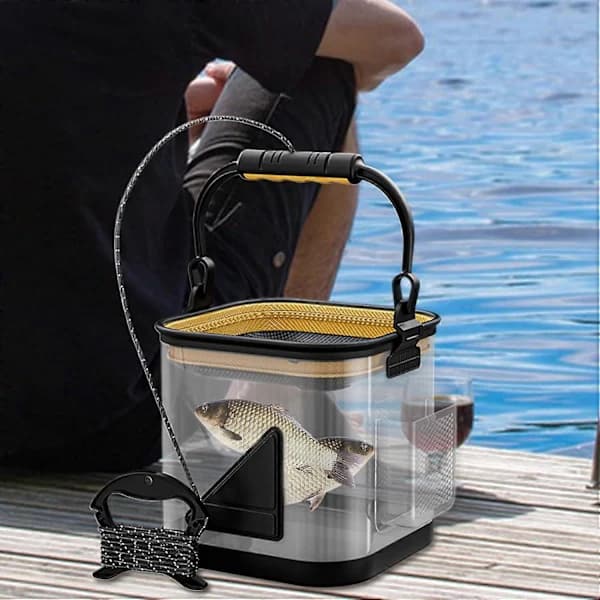 Bait Container Transparent Fishing Box, Multifunctional EVA Fishing Basket