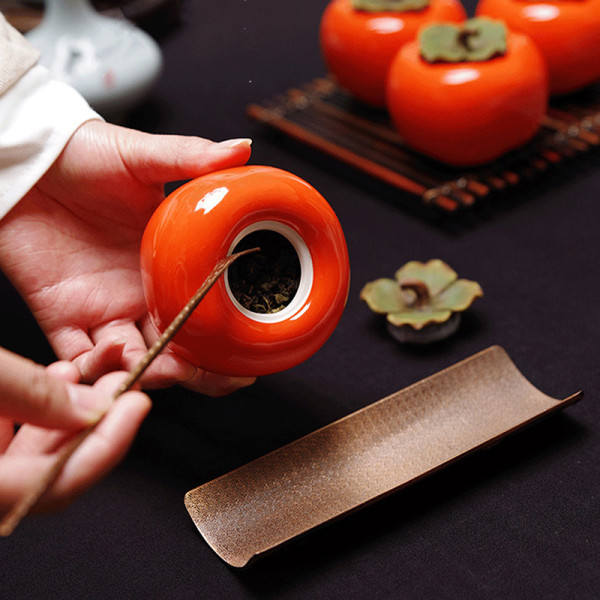 IC Persimmon Tekande Husholdnings Keramiske Krydderbeholdere Keramik J