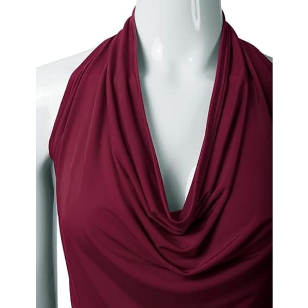 IC Dam Casual Halter Neck Draperad Fram Sexig Backless Linne (Stor)