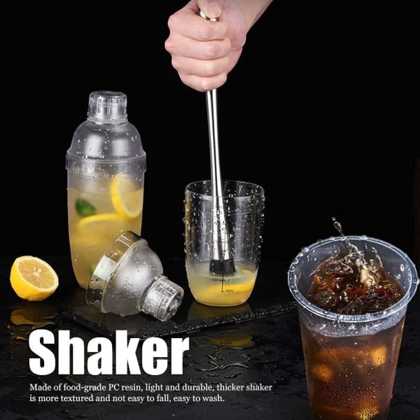 Barware Cocktail Shaker, 35 oz Maito-teepannusekoitin Shakers Resin Clear Wine Mixer Juomasekoitin Flaska Ice Tea Shaker Viiniteesekoitin Shaker Cup