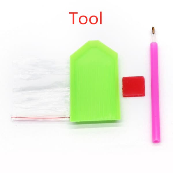 IC Sæt med 8 5D diamantmalede glasunderlag DIY håndlavede (gratis jernunderlag + korkunderlag) - Stil D