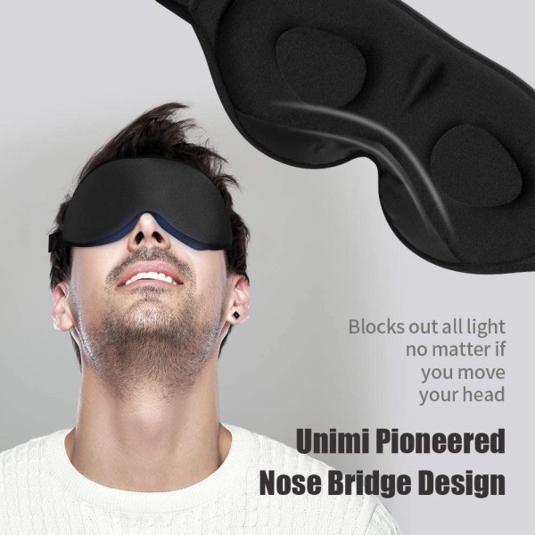 IC Søvnmaske, 3D Silke Mesh Øjenmaske, Åndbar og Komfortabel