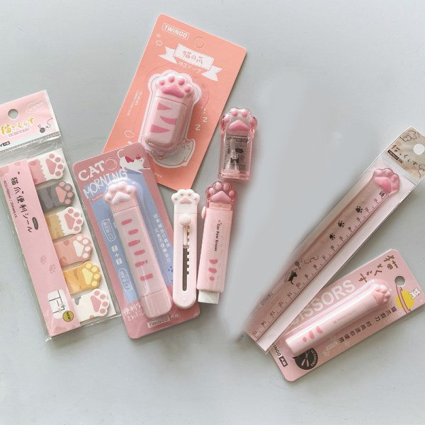 8 stk/sett Barn Jente Rosa Katt Pote Brevpapir Sett Memo Pads Viskelær