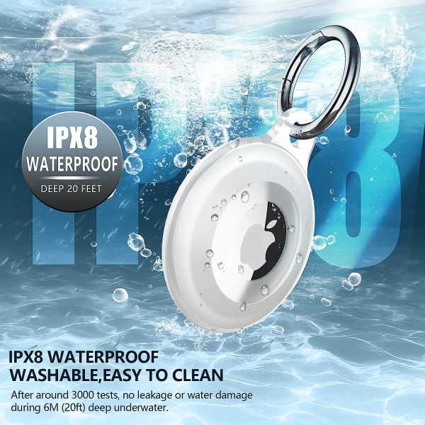 2-pakk AirTag avaimenpidike, IPX8 vedenkestävä, kevyt, Anti-S IC