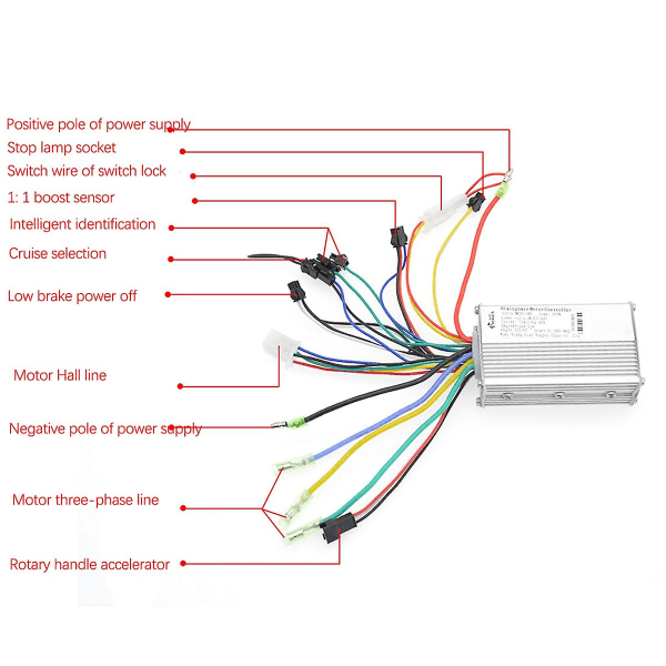 IC 36v-48v 250w 350w Universal borstlös elcykelkontroll