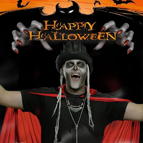 Halloween-viitta, viitta cosplay-viitta rekvisiitta halloween-naamiaisiin Stand collar 90