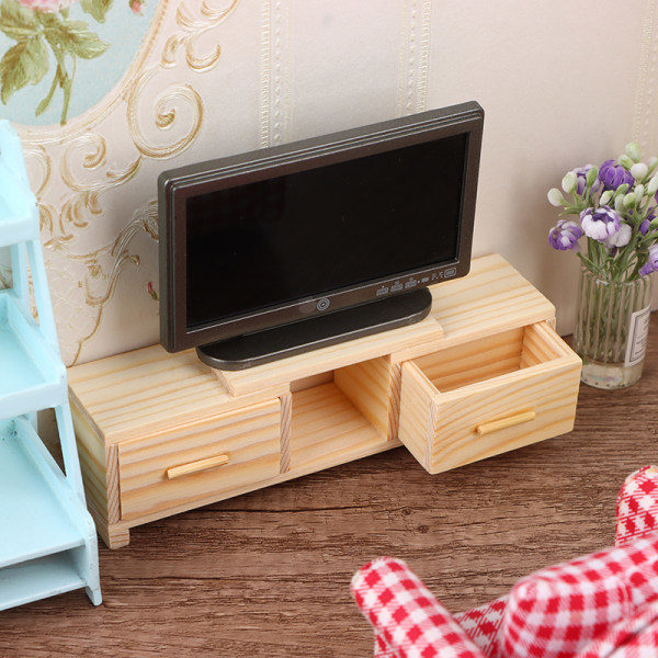 IC 1:12 Dockhus Miniatyr TV-skåp Stativ Bordsmöbler Livin