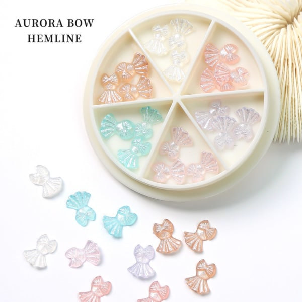 Rosett Nagelberlock Nagelglitterdekaler Rosett Nageldekoration Bowknot Nail Art Charms Nagelnubbar för nail art