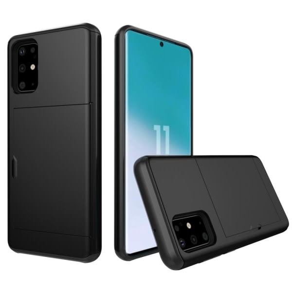 IC Samsung Galaxy S20 - Armor-kotelo korttipidikkeellä - Musta Musta Musta