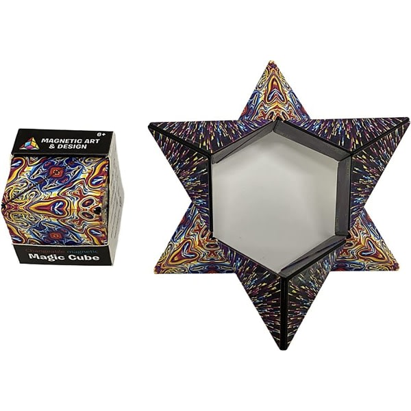 IC 3D Magic Cube, Infinity Flips Magnetisk kuber 72 Form Fidget Toy til Barn Vuxna Anti Stress Form Shifting Box Pusselleksaker (Færg B)