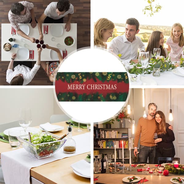 IC Glædelig jul løbere julebøffel plaid vinterfest