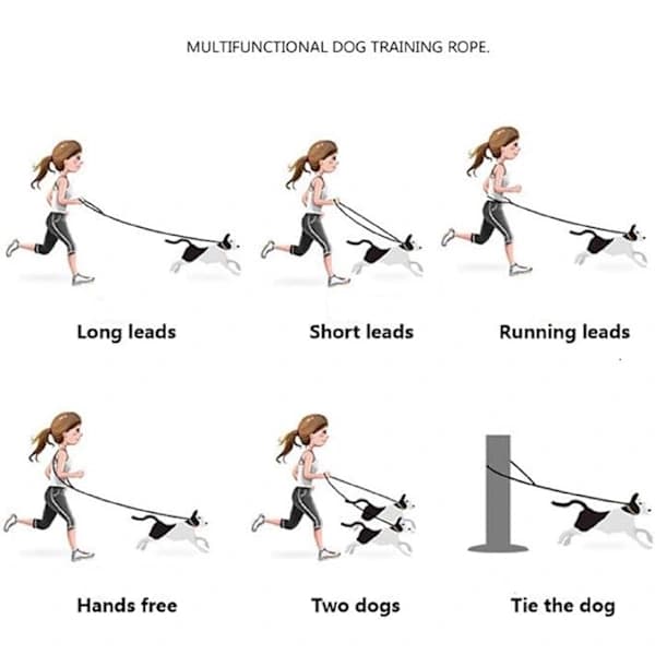 Multifunctional Rope Leash for Dog 250 cm * 1.2 cm with Adjustable Double