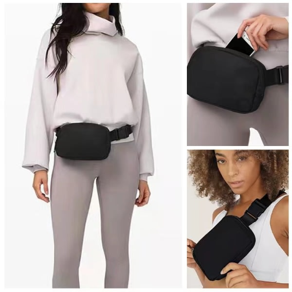 Unisex mini bältesväska med justerbar rem, liten midjeväska för träning Wine Red