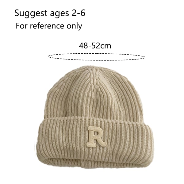 IC Vintermössa Toddler Stickad mössa Tjock Chunky Cap Mjuk Beige