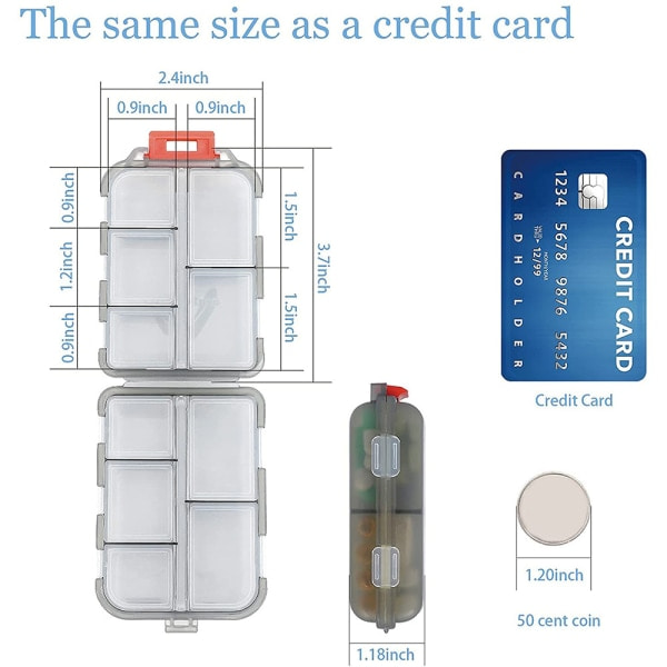 IC 4-pack fodral Bärbar liten veckoresa Pillerorganisatör Bärbar ficka Pill Box Dispenser