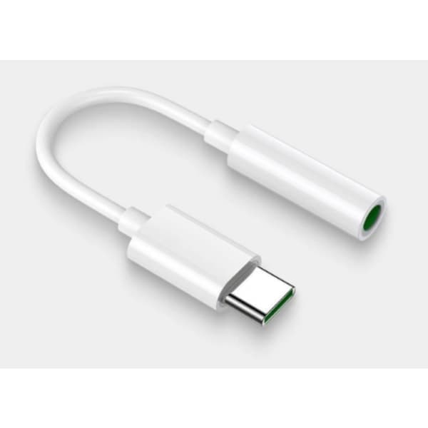 IC 2 stk USB-C til 3,5 mm adapter til Samsung S20 S21 S22 Hvid