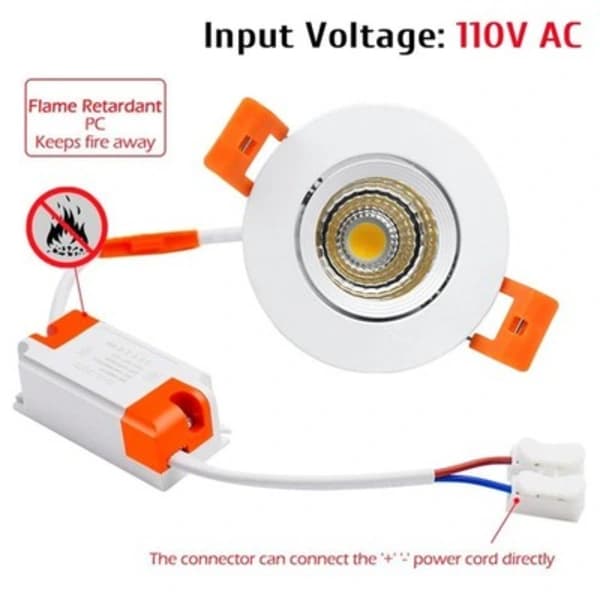 2 inch LED Dimmable Downlight, 3W COB Recessed Ceiling Light, Warm White 3000K...
