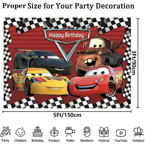 IC Fototausta Pojalle Lapset Autot Teema Onnea Syntymäpäivänä Party Deko Banneri 5x3ft
