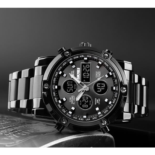 Herrklocka Chronograph Quartz med Datum Vattentät