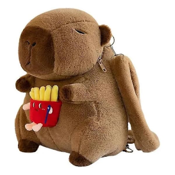 Plysjveske ryggsekk formet som capybara, plysjryggsekk E E E