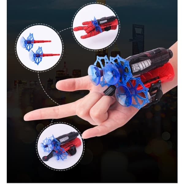 IC Marvel Spider-Man Cosplay Handske Legetøj Z 1*emitter, 3pcs kugler, 1*handsker