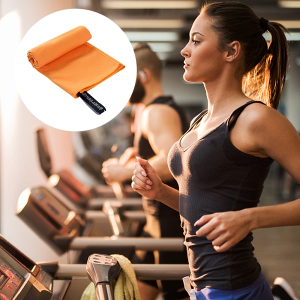 IC Mikrofiberhåndklæde - Rejse & Sport. Hurtigtørrende - Super Orange