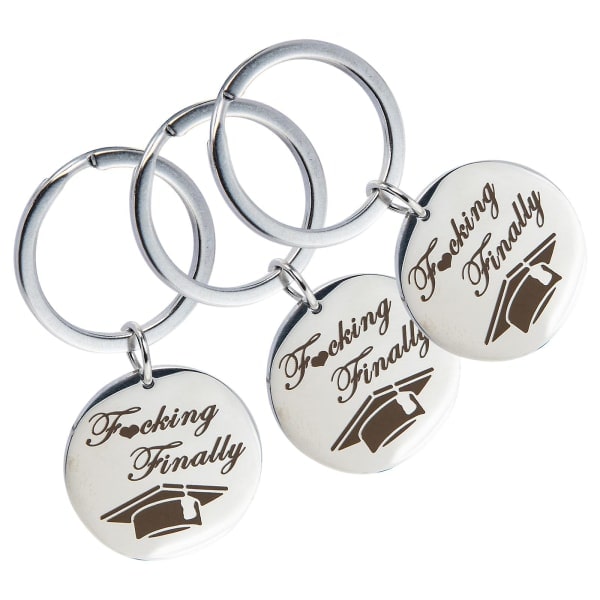 3 stk Sygeplejerske Graduation Taske Charm College Studerende Graduation Nøglering Rustfrit Stål Graduation Nøglering Sølv 5.x2.5cm IC