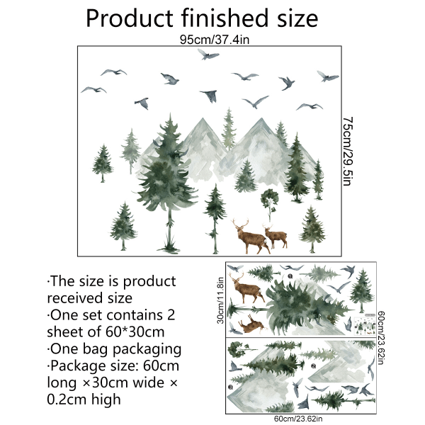 IC NOE Væggeafkald Big Pine Tree Væggeafkald Skræl og Sæt