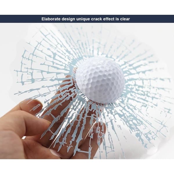 IC 3D-simulerad Golf/Baseboll-dekal för bilfönster med krossat glas