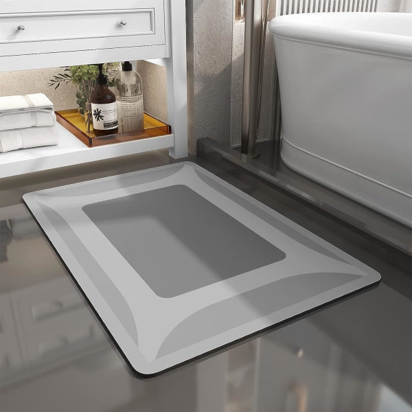 IC Badrumsmatta - Snabbtorkande Absorberande Gummibaksida Badrumsmatta Tunn Badrumsmatta Passar under Dörr - Badmattor för Badrum Badrum 17\"X27.5\"