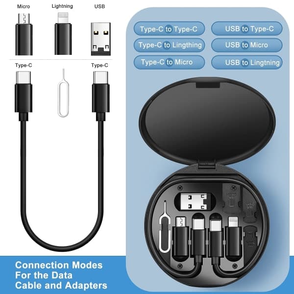 IC-sovitinsetti monille, USB-C - Micro