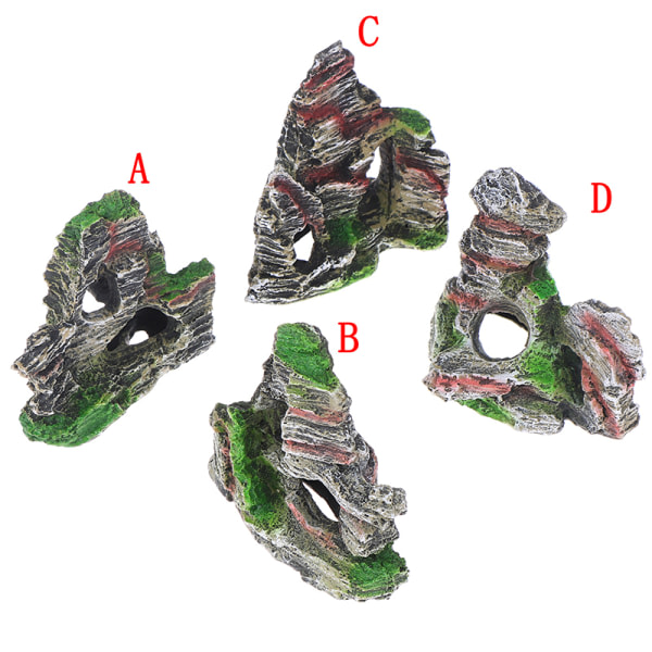 IC Mountain View Akvarium Stenhule Træbro Fiske Tank Ornament C